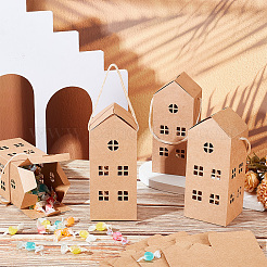 Конфеты из крафт-бумаги в форме домика&nbsp;CON-WH0105-01