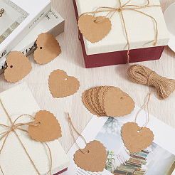 100 шт. подарочные бирки в форме сердца из бумаги с кружевной окантовкой&nbsp;CDIS-CP0001-01B