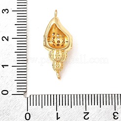 Подвески-коннекторы в форме раковины с микропаве из латуни и прозрачным кубическим цирконием&nbsp;KK-A266-27G