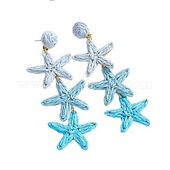 Серьги-гвоздики из сплава рафии в виде морских звезд&nbsp;FS-WG635F1-01