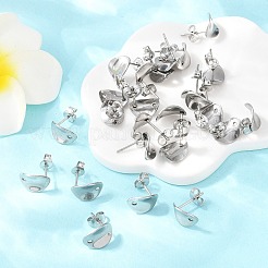 Овальные серьги-гвоздики из некорродирующей нержавеющей стали 304&nbsp;STAS-R063-39