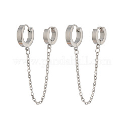 Серьги-кольца с двойным креплением из нержавеющей стали 304&nbsp;MR5032