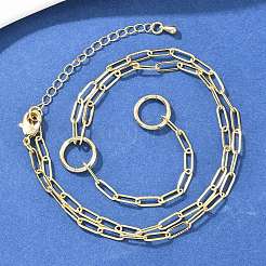 Латунные цепочки-скрепки и лариаты&nbsp;NJEW-H087-06F-G