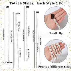 4шт 4 вида пластиковых жемчужин с железными заколками для волос&nbsp;OHAR-GF0001-36