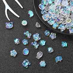 100шт 10 стиля прозрачные стеклянные бусины&nbsp;GLAA-CJ0001-93