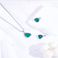 Комплекты из ожерелий и серег-гвоздиков из треугольного сплава и пластика&nbsp;SJEW-LP0001-27