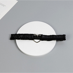 Полиэфирное волокно с сердечком из сплава для подвязки ног&nbsp;AJEW-WH20019-22