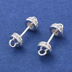 Шармы-соединители из латуни с микропаве из прозрачного кубического циркония&nbsp;KK-B134-43S