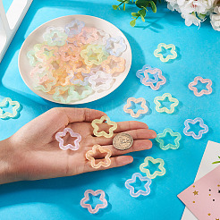 70 шт. 7-х цветные прозрачные светящиеся акриловые подвески&nbsp;TACR-TA0001-65