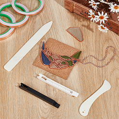 2 шт. нож для вскрытия писем из АБС-пластика и 2 шт. набор инструментов для упаковки из стеклянной медной фольги 2 цветов&nbsp;TOOL-OC0002-16