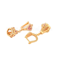 925 серьги-кольца из стерлингового серебра с микропаве и прозрачными циркониями&nbsp;EJEW-U013-06G