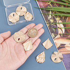 12 шт. 3 стиля латунных текстурированных подвесок&nbsp;KK-BC0013-74