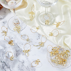 24 шт. 12 стиля эмалевых подвесок-бантов из сплава&nbsp;AJEW-HY00016