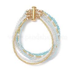 Многорядные браслеты из стеклянных бусин&nbsp;BJEW-JB13079