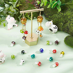 300шт 10 цвета непрозрачные стеклянные бусины&nbsp;GLAA-GO0001-02