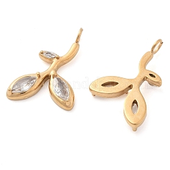 Подвески из нержавеющей стали 304 со стразами&nbsp;STAS-Q340-02G-01