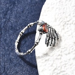 925 открытое кольцо-манжета из стерлингового серебра с микропаве из кубических цирконий для женщин RJEW-Z109-01AS