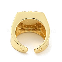 Открытое кольцо-манжета с квадратным прозрачным цирконием&nbsp;RJEW-L121-037G