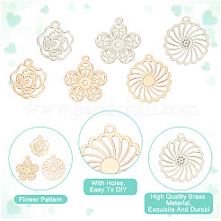 60 шт. 6 стиля долговечных латунных подвесок с покрытием&nbsp;KK-HY0003-72