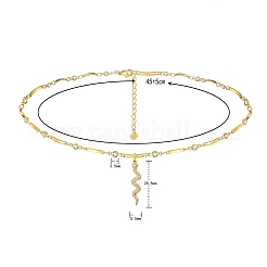 Ожерелья с подвеской из змеиной латуни с микропаве и кубическим цирконием&nbsp;NJEW-PH01396