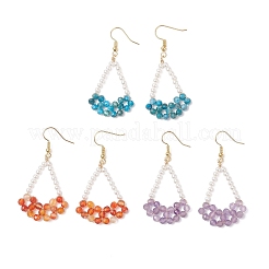 Серьги-подвески в форме арки с натуральным сердоликом&nbsp;EJEW-TA00742