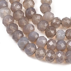 Серые натуральные бусины из агата &nbsp;G-C259-A36-5x8mm