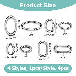 4 шт. 4 стиля пружинных запорных колец из нержавеющей стали 304&nbsp;STAS-HS0001-27