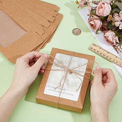 Складные коробки для конфет из крафт-бумаги с видимым окном&nbsp;CON-WH0123-22