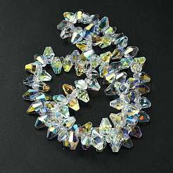 Прозрачные стеклянные бусины гальваническим пряди&nbsp;GLAA-K064-06A-AB01