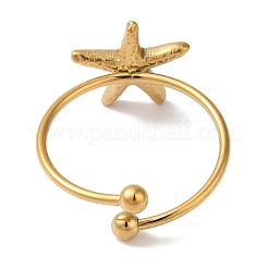 Ионное покрытие (ip) 304 нержавеющая сталь звезда открытые манжеты кольца для женщин&nbsp;LS-RJEW-M167-08B-G