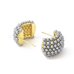 Серьги-гвоздики Gainsboro с пластиковыми жемчужными бусинами&nbsp;EJEW-L270-012A-G-1