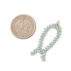 Подвески в виде рыбок из стеклянных бусин&nbsp;PALLOY-MZ01173-01