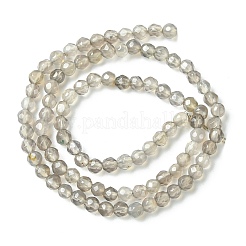 Нить круглых бусин из натурального серого агата&nbsp;G-L084-4mm-08