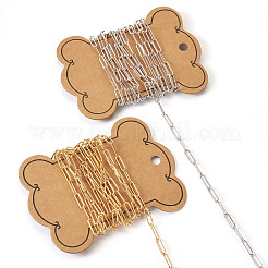 4м 2-х цветные латунные цепочки из скрепок&nbsp;CHC-TA0001-21