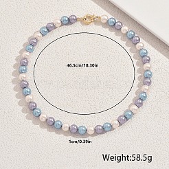 Стеклянные жемчужины круглые бусины ожерелья для женщин&nbsp;WK4906