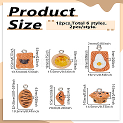 12шт 6 стиля непрозрачные подвески из смолы&nbsp;CRES-LP0001-10A