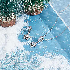 2 шт. 2 цвета латунь небесно-голубой кубический цирконий снежинка европейские подвески-шармы&nbsp;KK-PH0012-32