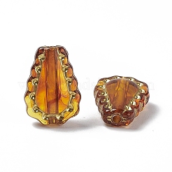 Акриловые бусины с золотым металлическим обрамлением&nbsp;OACR-H019-15