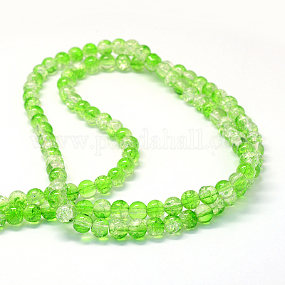 Выпечки окрашены прозрачным потрескивание Стекловолокна круглый шарик DGLA-Q018-8mm-04-1