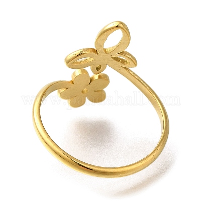 Ионное покрытие (ip) 304 нержавеющая сталь открытые манжетные кольца компоненты RJEW-U017-19G-1