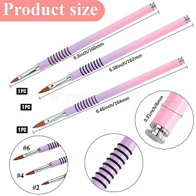 3шт 3 стиля алюминиевая ручка-кисточка для нейл-арта&nbsp;AJEW-CY0001-57-1