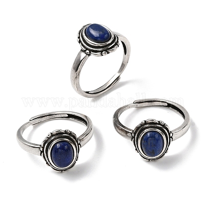 Природные лазурит кольца палец&nbsp;RJEW-A084-08AS-07-1