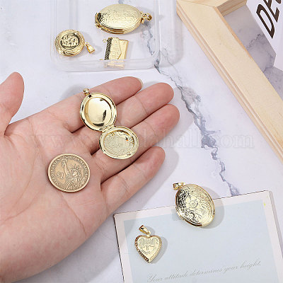 6шт 6 стиля латунные подвески-медальоны&nbsp;KK-CA0003-72-1