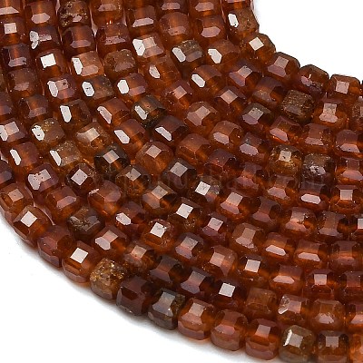 Натуральный оранжевый гранатовый бисер пряди&nbsp;G-C262-C09-3mm-1
