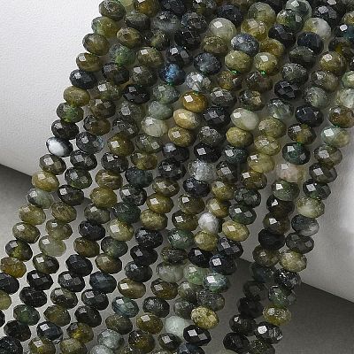 Бусы из натурального зеленого турмалина&nbsp;G-L651-B05-4x2mm-02-1