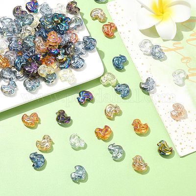 100шт гальванические прозрачные стеклянные бусины&nbsp;GLAA-CJ0002-78-1