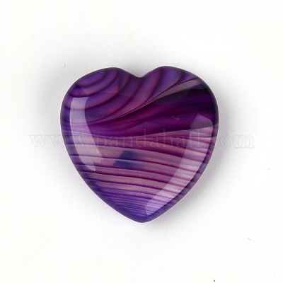 Окрашенный натуральный полосатый агат в форме сердца из пальмового камня&nbsp;LS-G-WH0008-12-1