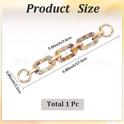 Акриловые овальные кольца цепочки-удлинители для сумок&nbsp;PURS-WH20002-02G-01-1
