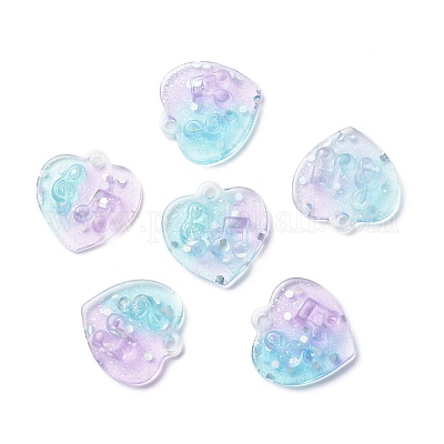 Двухцветные подвески из прозрачной смолы RESI-C019-01A-1