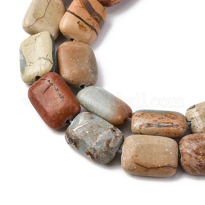 Натуральные бусины из аква терра яшмы G-L624-F03-14x10mm-1